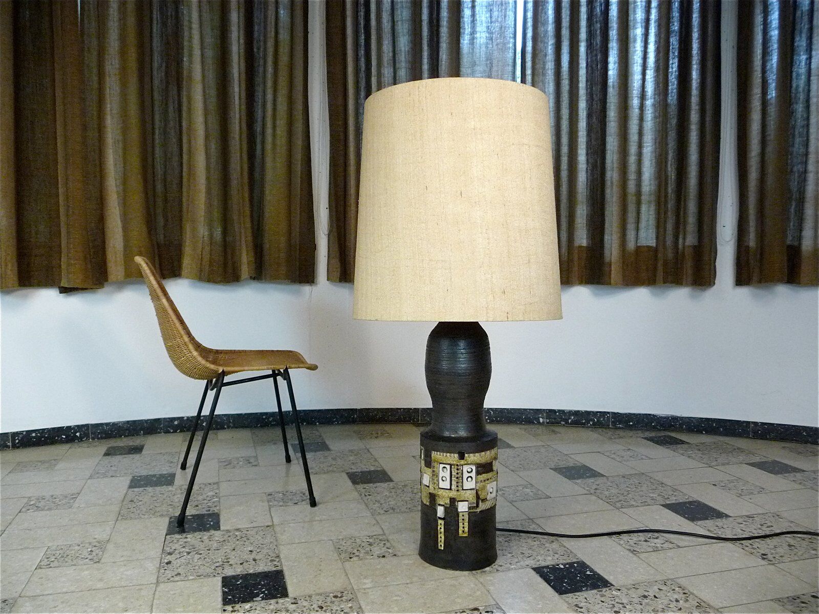 Ceramic table lamps by Georges Pelletier for Accolay France 1960s, Set of 2