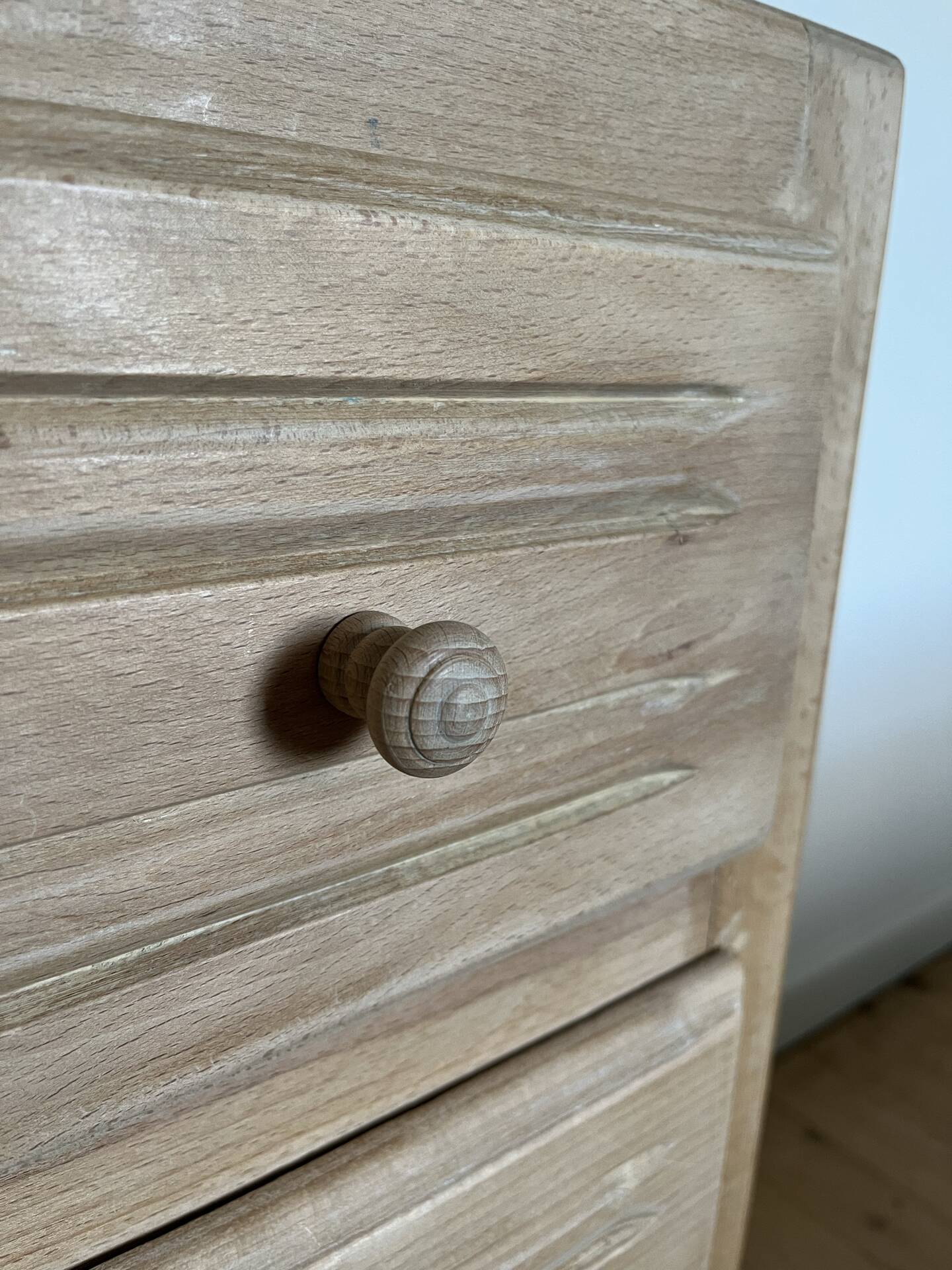Vintage stripped solid pine chest of drawers