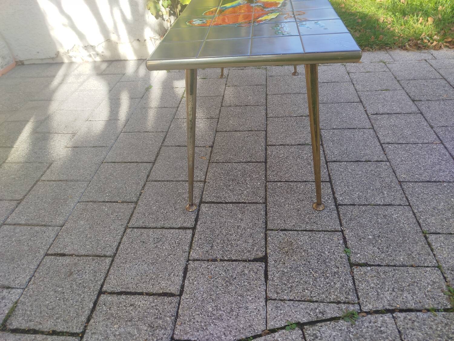 Ceramic coffee table from the 1950s signed Denisco.