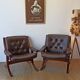 Norwegian Easy Chairs in Leather by Jon Hjortdal, Velledalen. Set of 2.