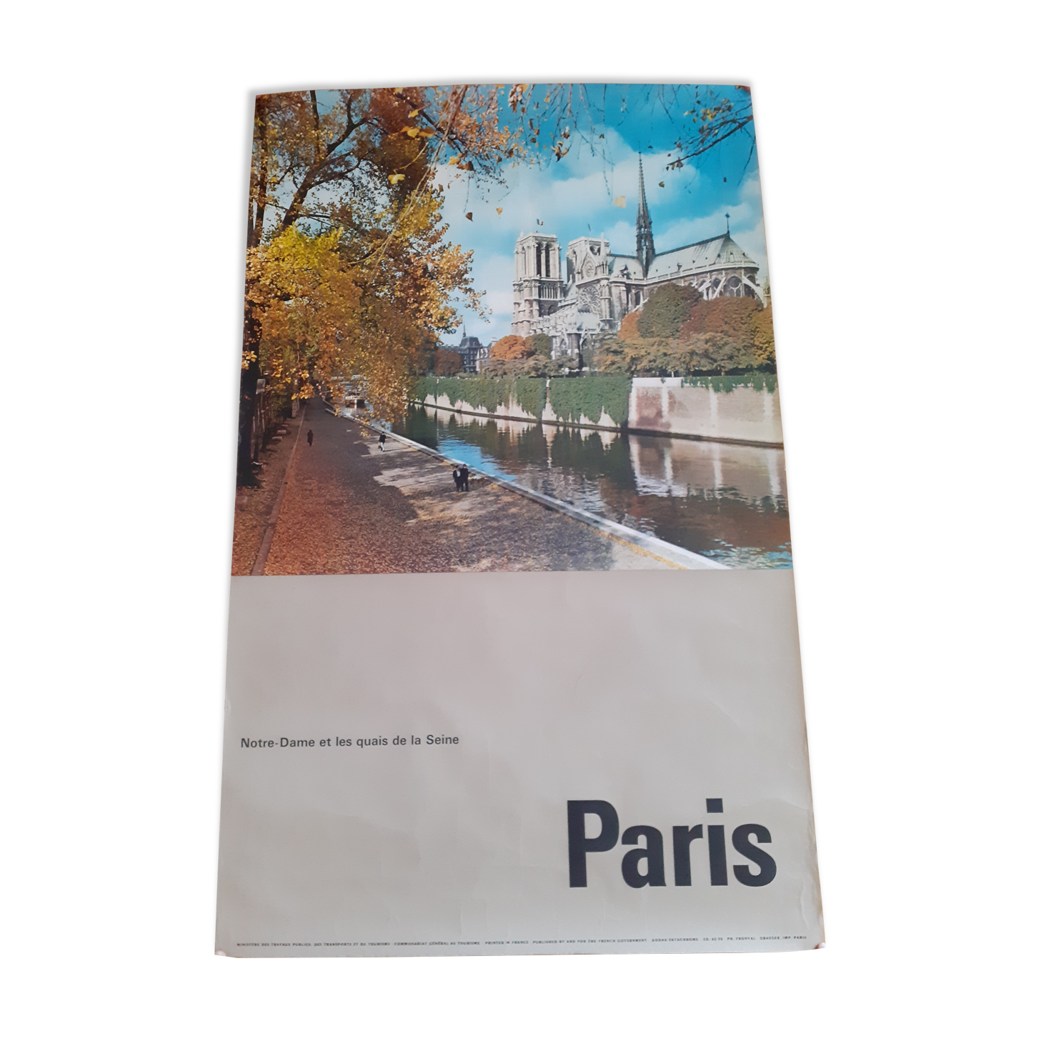 Poster Paris Notre-Dame quais de Seine 60s