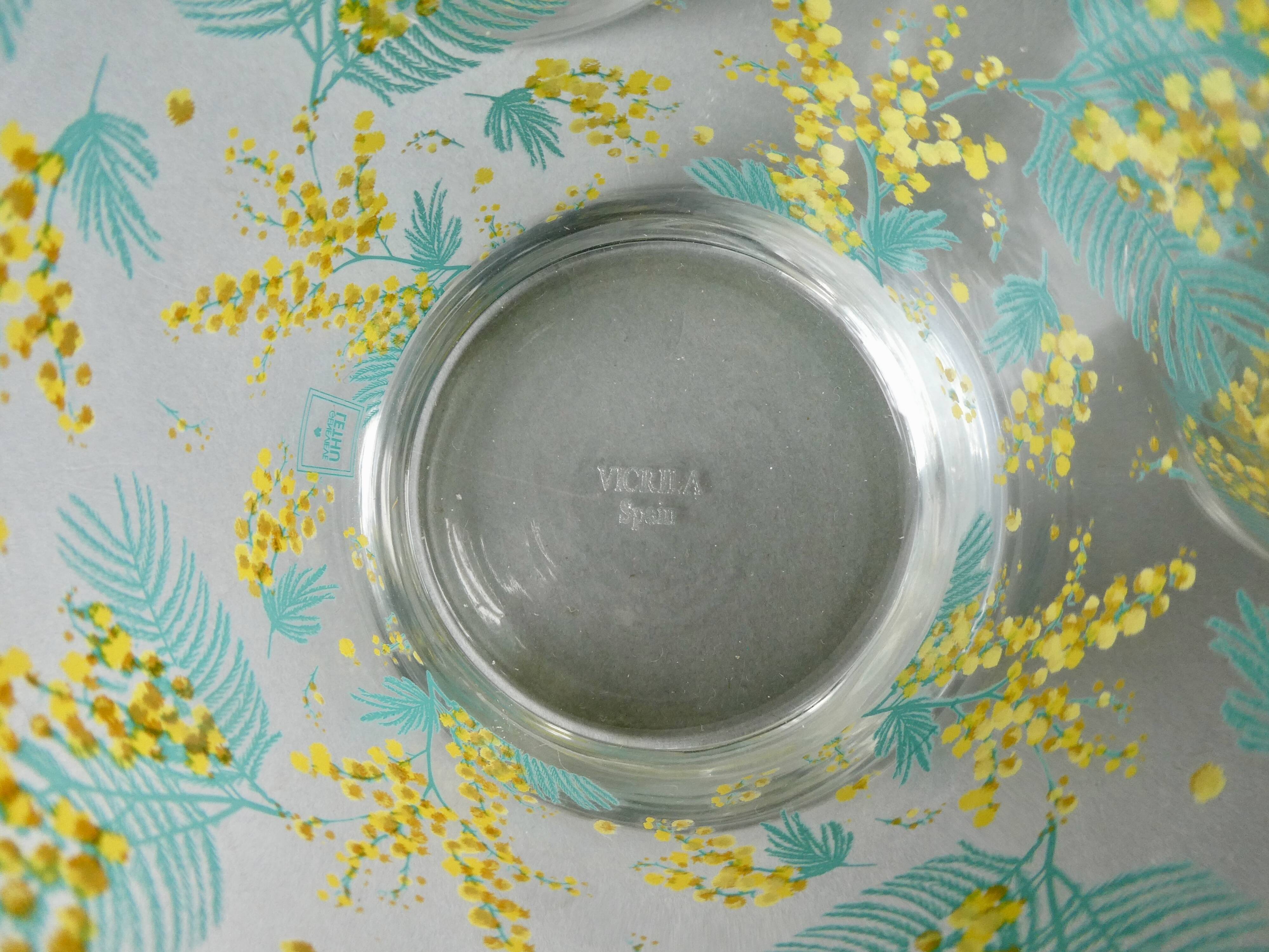 4 Geneviève Lethu glasses, mimosa decor