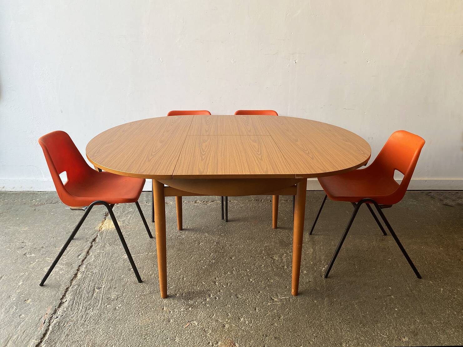 1960s Mid-Century modern dining set by Schreiber Furniture and AB tubular Products