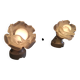 Art Deco style wall lights in porcelain and floral glass paste - 30s