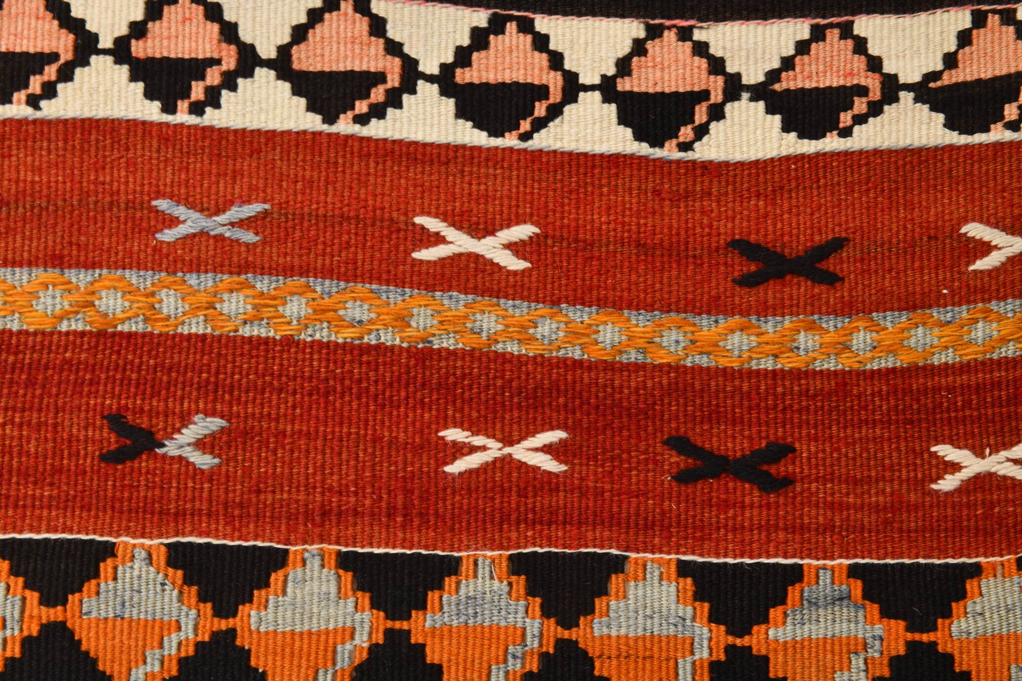 3x12 Pastel Tons Handwoven Pattern Kilim Rug, Rug For Hallway