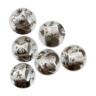 Set of 6 cups Piero Fornasetti Astronomici