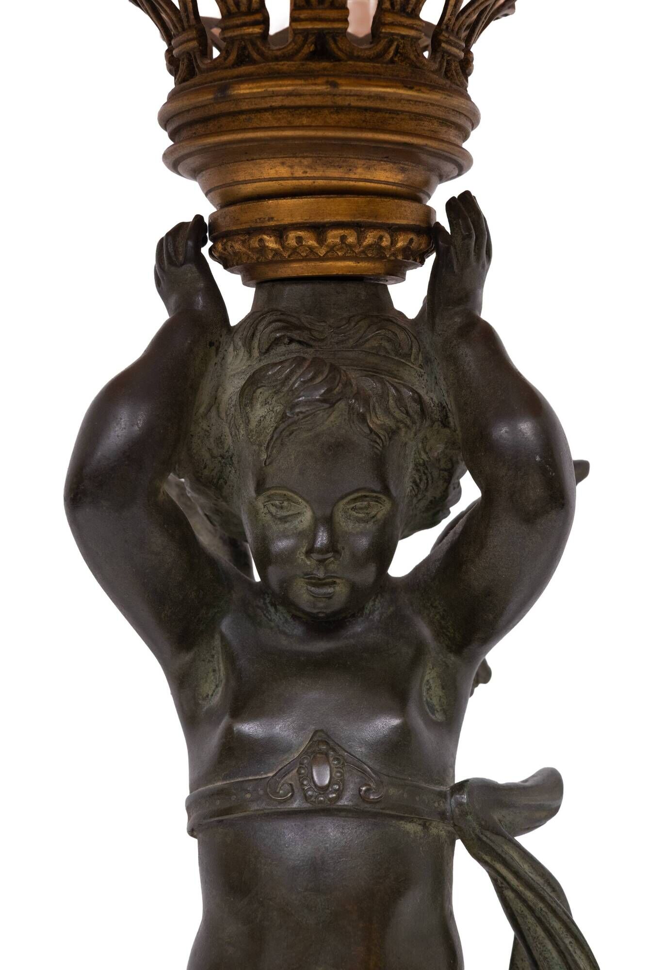 Stunning Empire Bronze Cherub Table lamp 1890s France