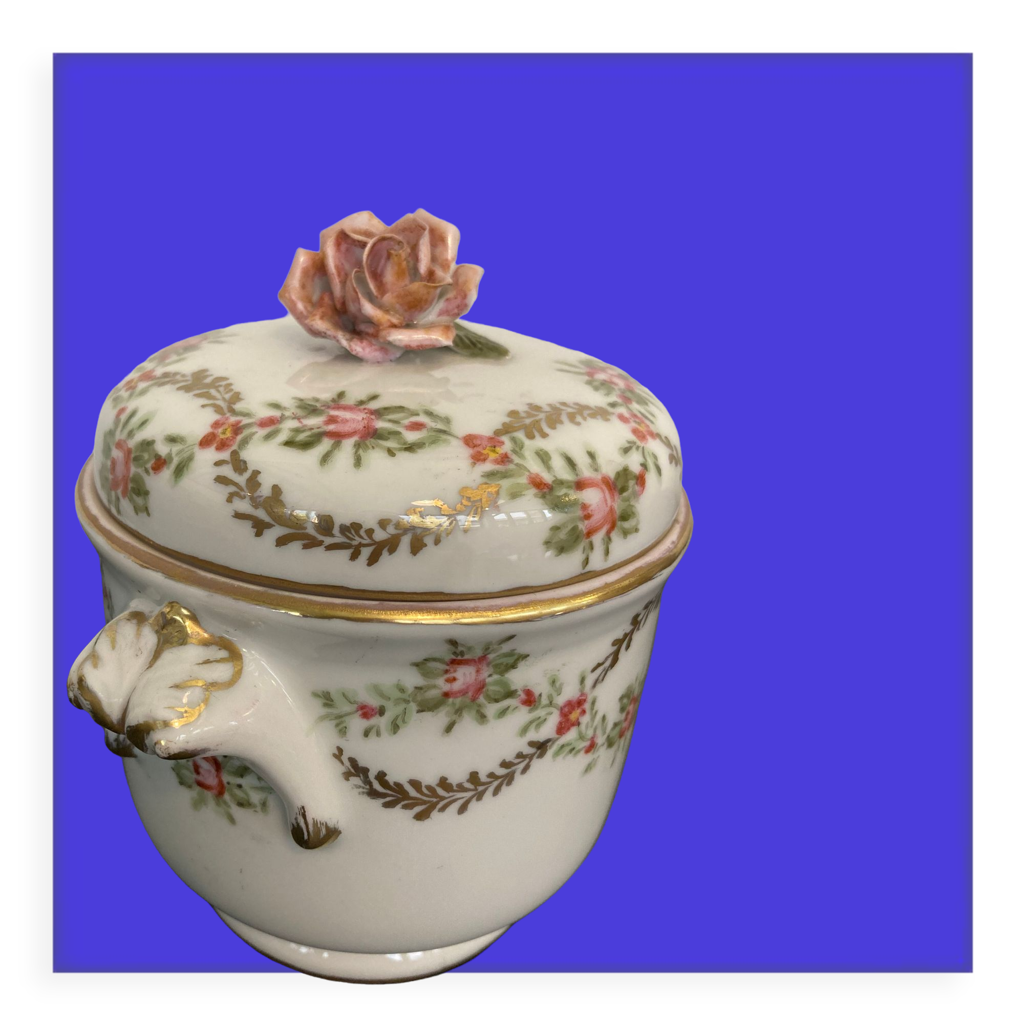 Louis XVI style Chamart Limoges porcelain sugar bowl
