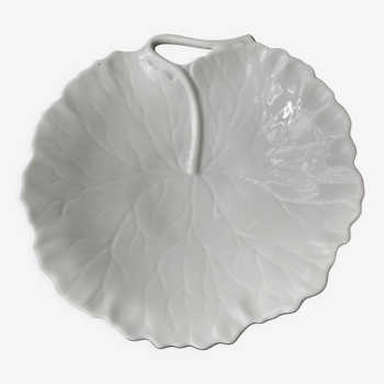 Coupe feuille de nénuphar en porcelaine de Limoges blanche