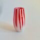 Vintage red and white glass vase, 1950s