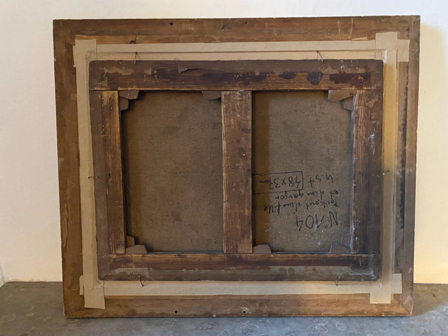 Old portrait of a girl and boy