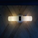 Wall lamp tube white glass and chrome metal vintage lighting LAMP-7428
