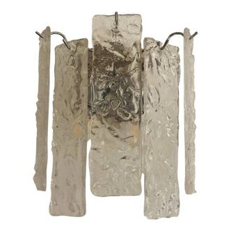 Contemporary Hammered Strips ”Listelli” Murano Glass Wall Sconce