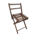 Former chair child folding wood brown painted 60s vintage