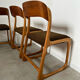 Set of 6 wooden chairs sled baumann vintage / year 60