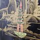 Vintage Chinese black lacquer cabinet soapstone, mother-of-pearl bohemia