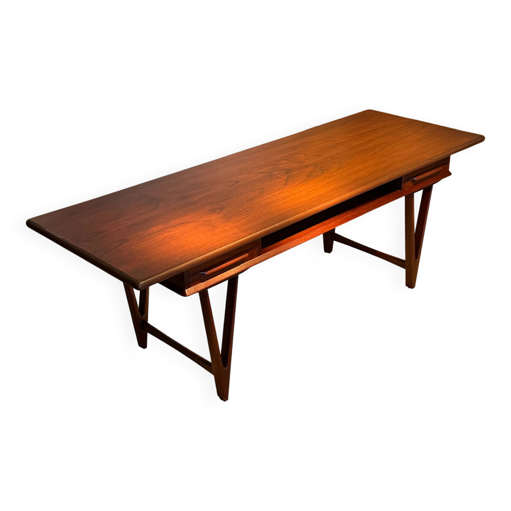 Vintage Danish teak coffee table by E.W. Bach for Toften Møbelfabrik