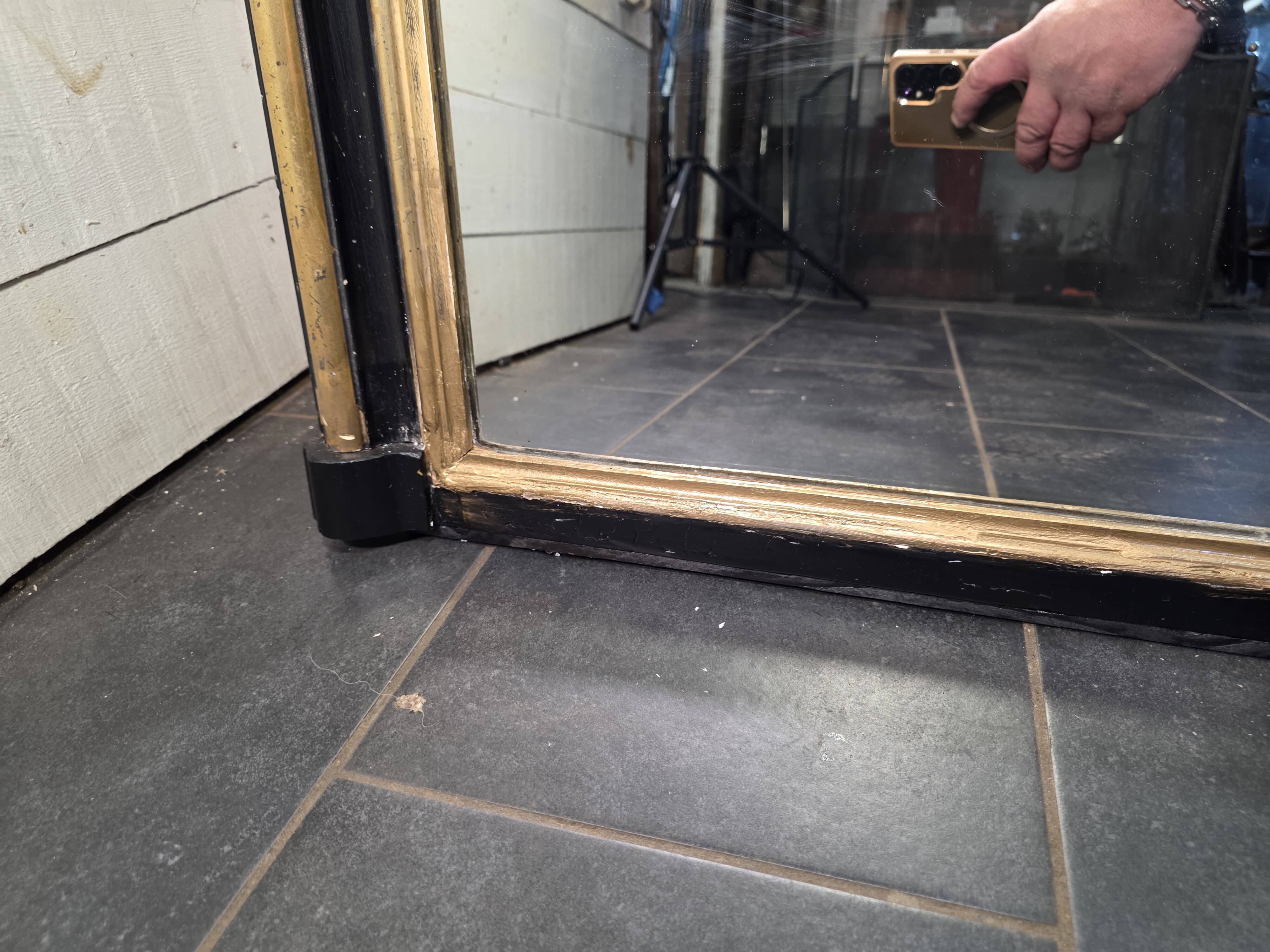 Napoleon III mirror from the 19th century with gold leaf, 190cm H