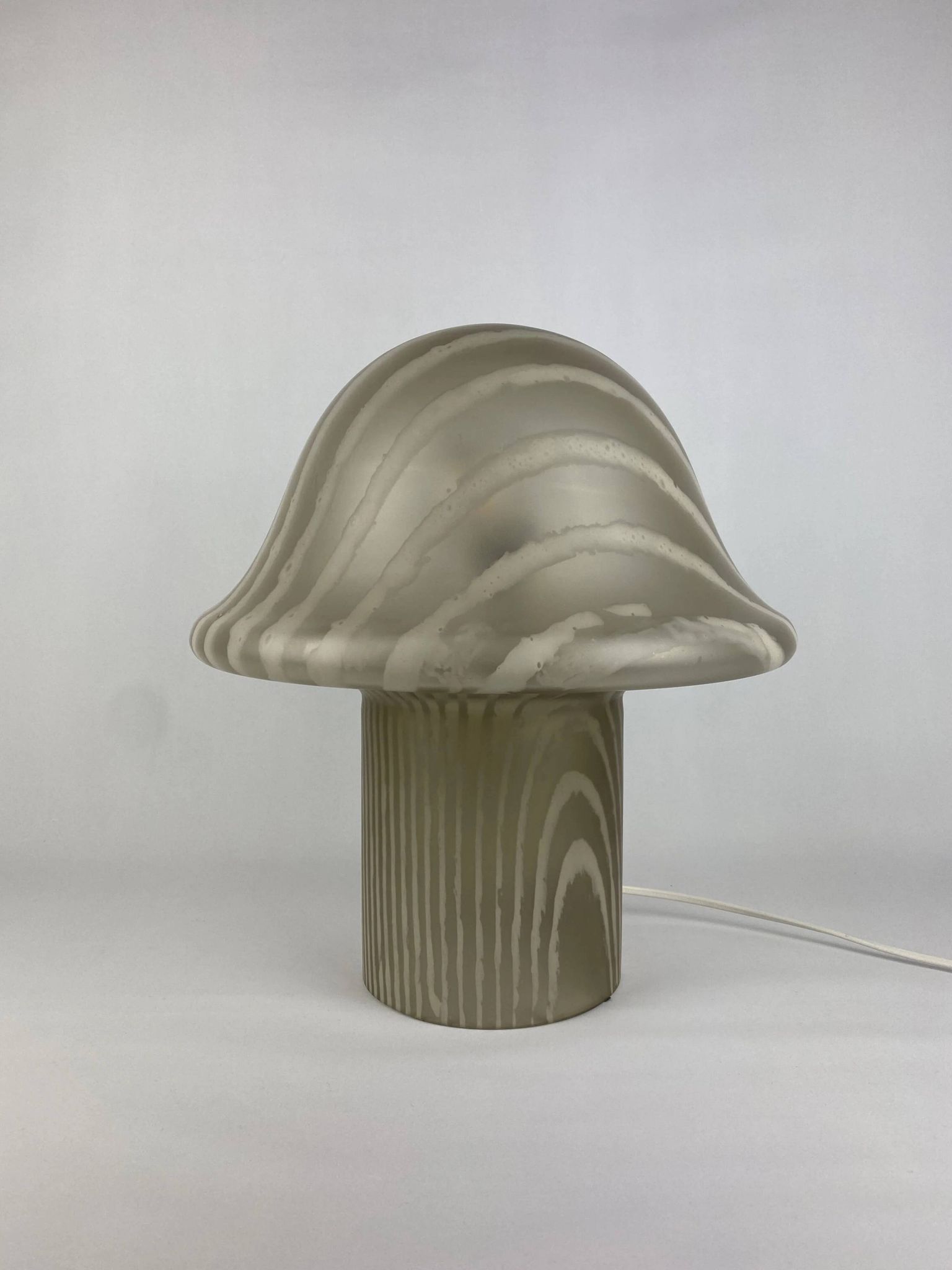Large mushroom table lamp by Peill and Putzler in smoked glass XL 1970