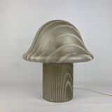 Large mushroom table lamp by Peill and Putzler in smoked glass XL 1970