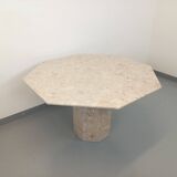 Vintage 70s 80s Octagonal Marble Dining Table