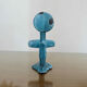 Pair of hooks in blue enamelled cast iron, art deco 30s 40s