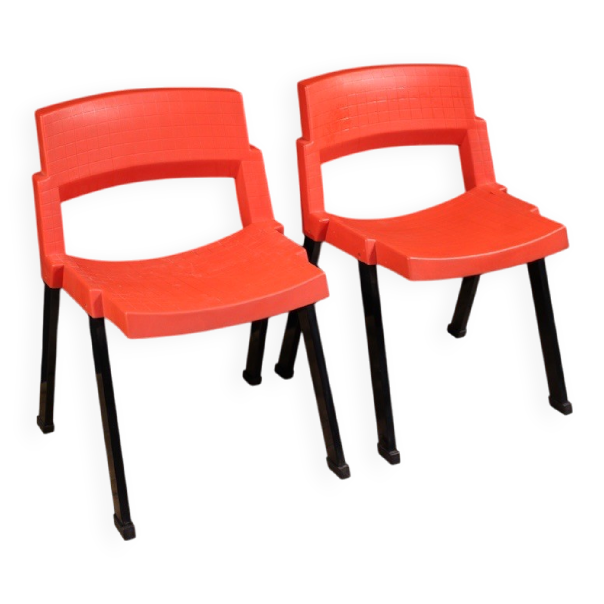 Paire de chaises rouges City par Lucci & Orlandini pour Lamm