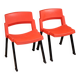 Paire de chaises rouges City par Lucci & Orlandini pour Lamm