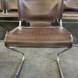 Suite of 8 chairs Pascal Mourgue model Biscia