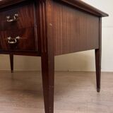 Very large Louis XVI style center minister desk in mahogany and fillets