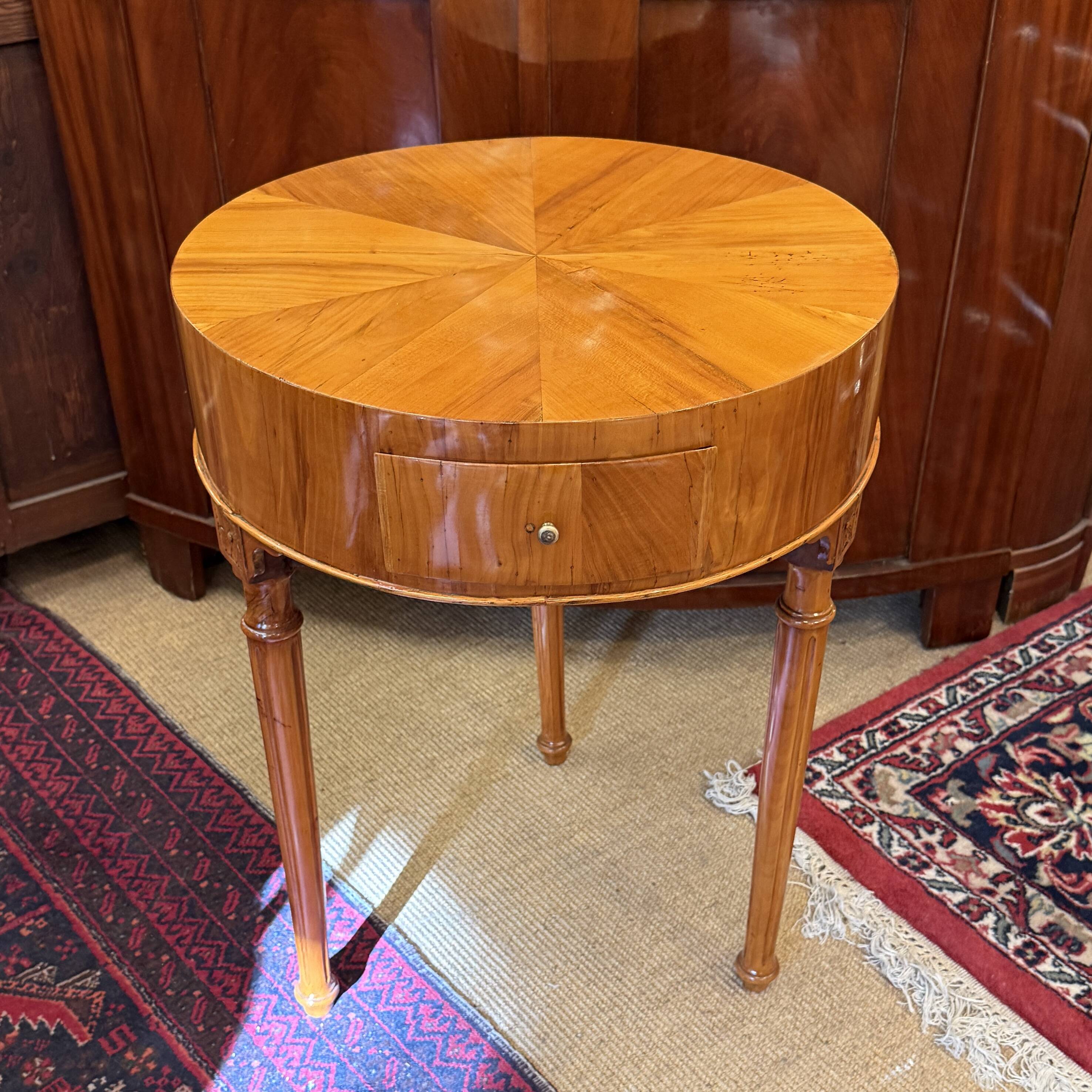 Antique Louis XVI Round Side Table Walnut 1780