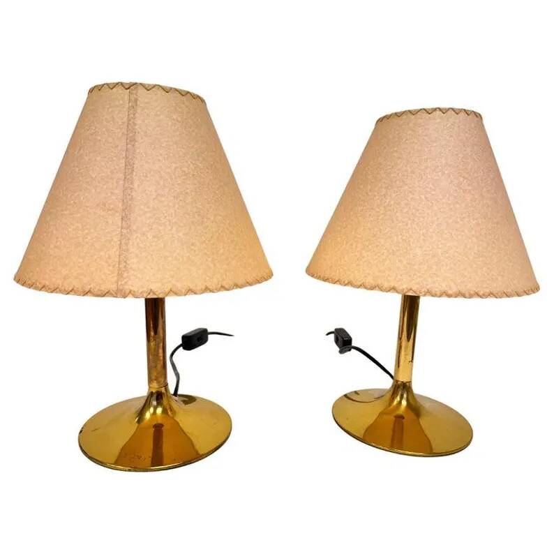 Pair of Mid-Century brass Table Lamps by Temde, 1970s