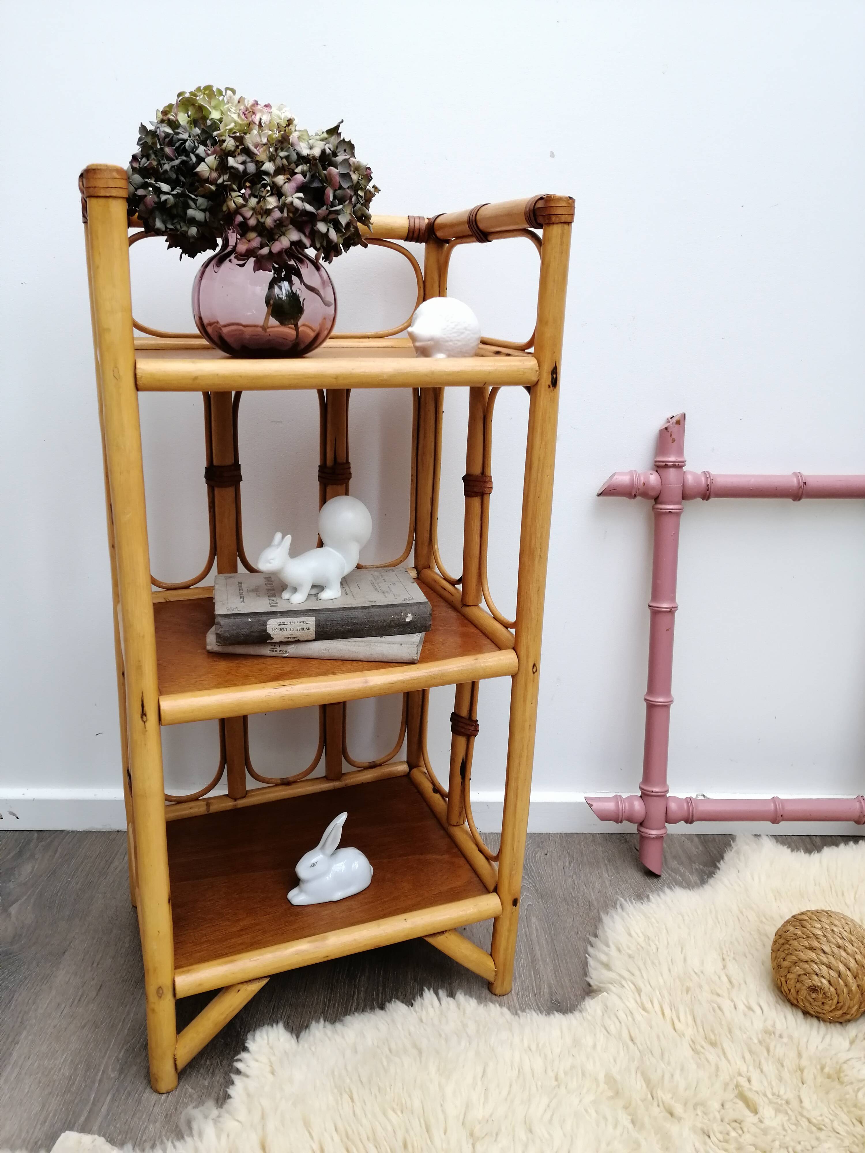 Rattan shelf