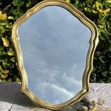 Vintage Golden Wood Carved Mirror in Louis XV Style