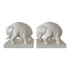 Book endpiece "elephants" in white ceramic
