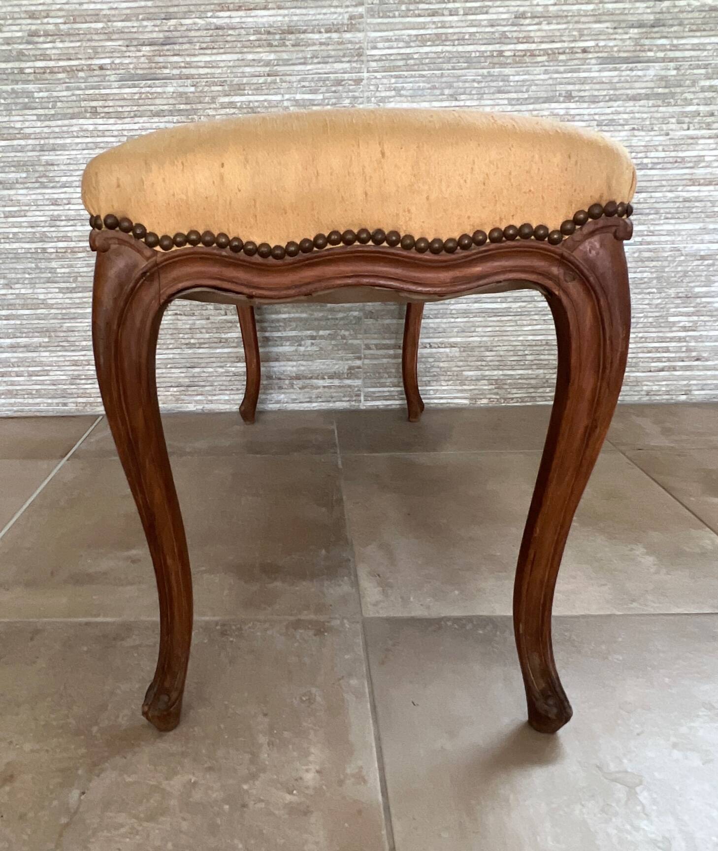 1900 Louis XV style bench in walnut, bench seat