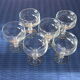 6 champagne or cocktail glasses in transparent glass in very good condition.