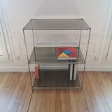 70's Smoked Glass and Chrome Console