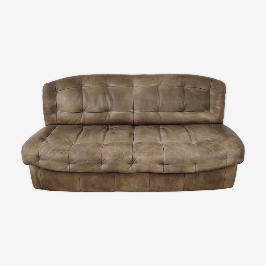 Canapé en cuir design vintage années 70/80 | Selency