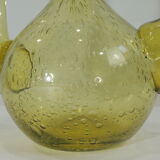 Grande verseuse vintage en verre soufflé Biot