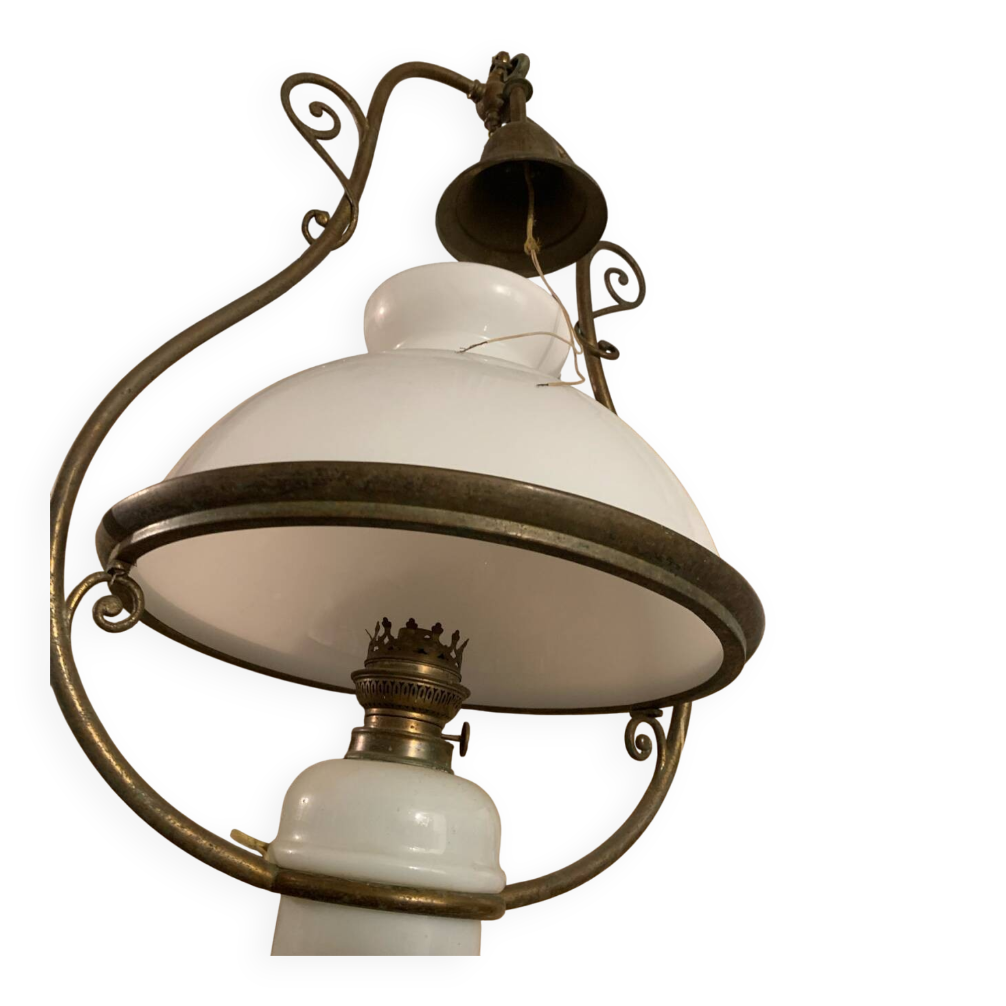 Suspension in opaline and brass