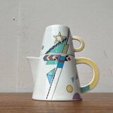 Teapot or coffee pot with cup from the German postmodern VIP collection by Seltmann Weiden, set of 2.