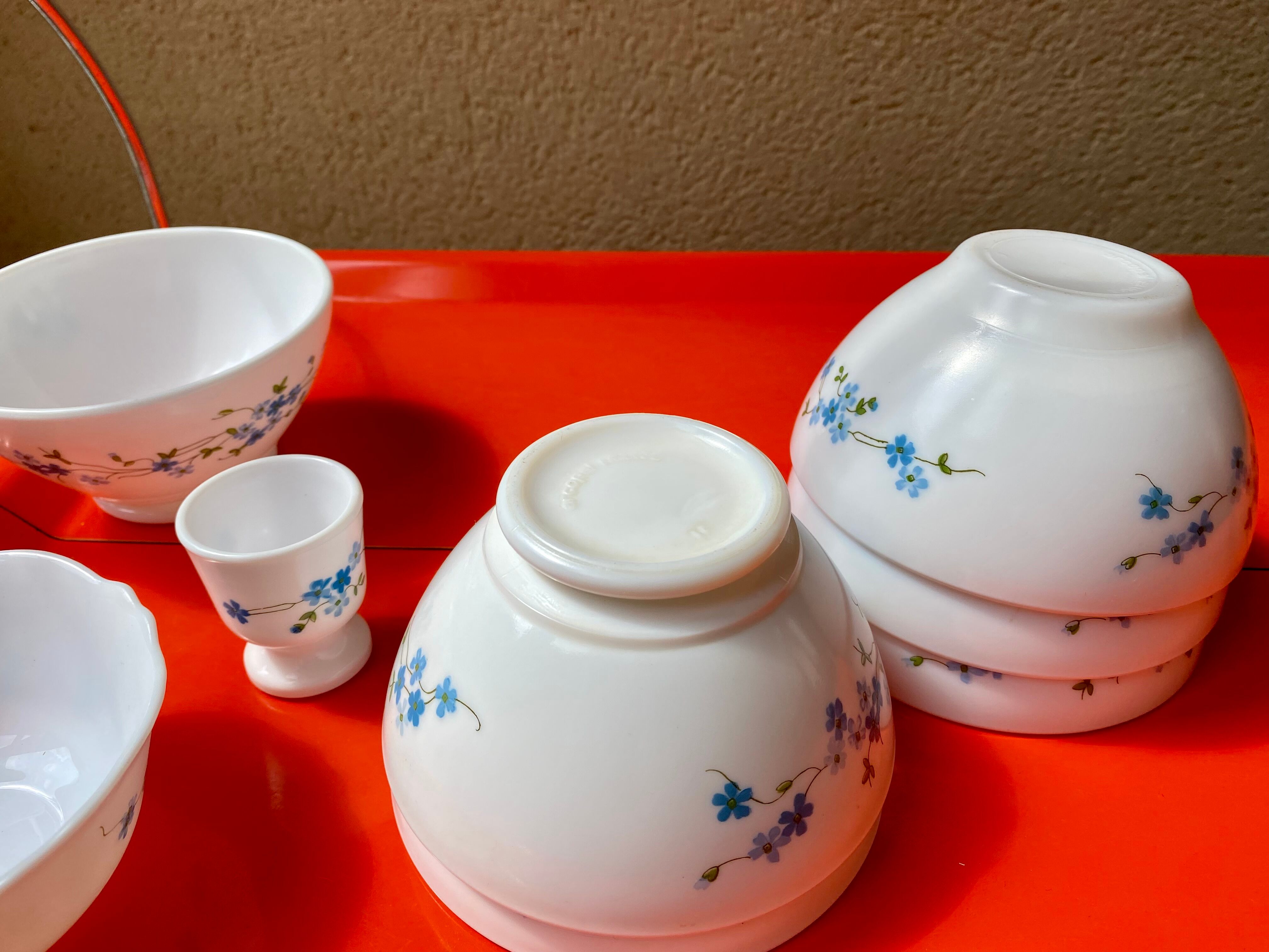 Lot Ramekin Bowls Arcopal France vintage 70s