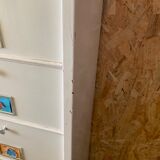 Amoire with industrial-style metal locker