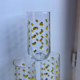 Set of 6 glasses with yellow weights made in france 70s