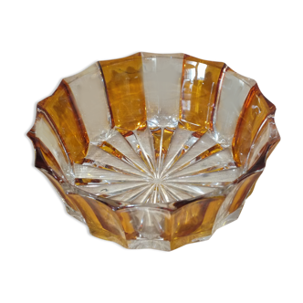 Coupe vide poche en verre bicolore - double couche vintage - Bohème