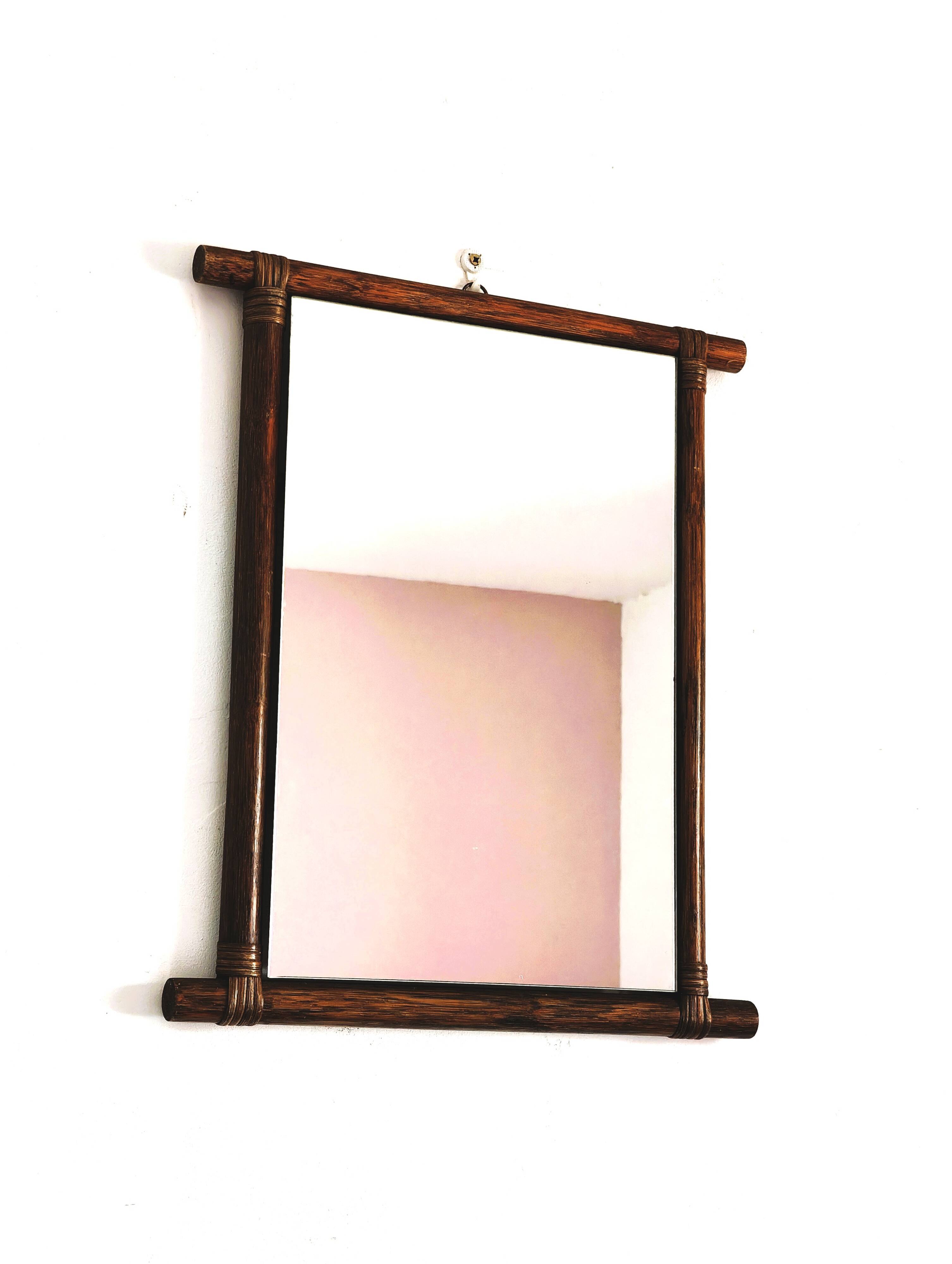 Small bamboo mirror 49 X 40 cm