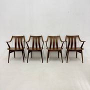 Lot de 4 chaises de salle à manger en contreplaqué, années 1960