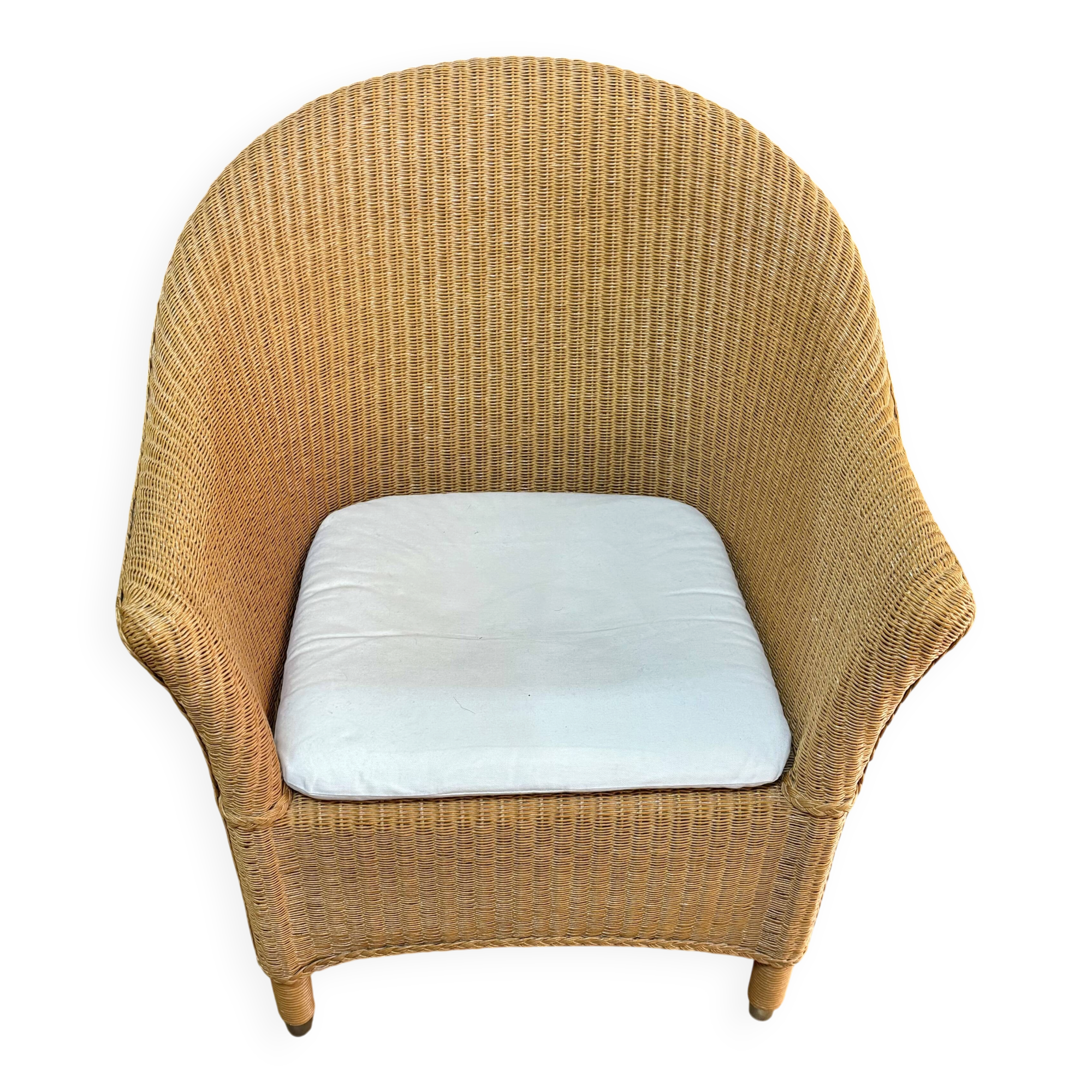 Fauteuil rotin Lloyd Loom 1980