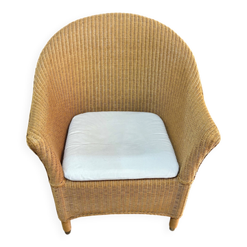 Fauteuil rotin Lloyd Loom 1980